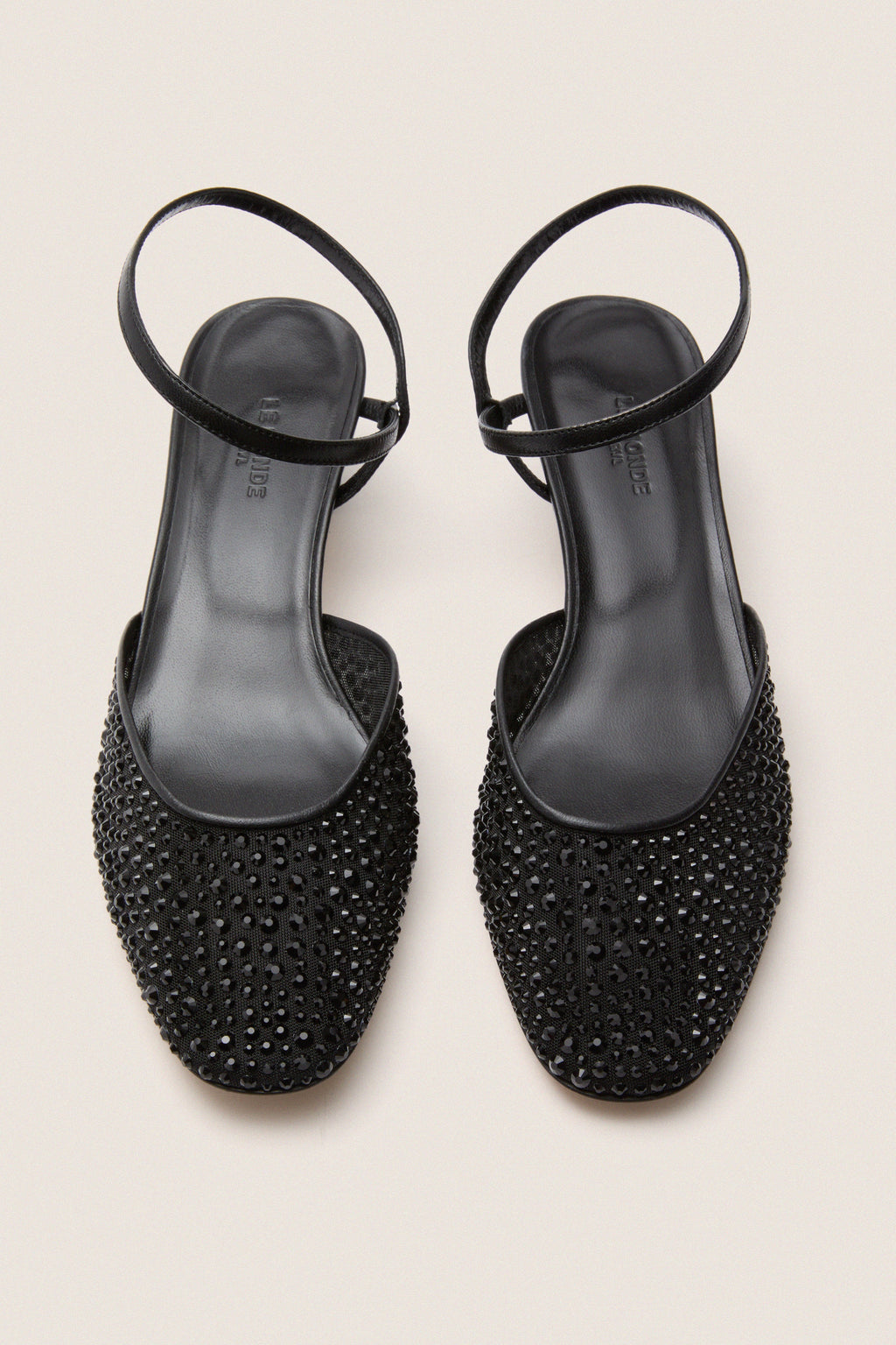 Black Crystals Erika Pump Sandals