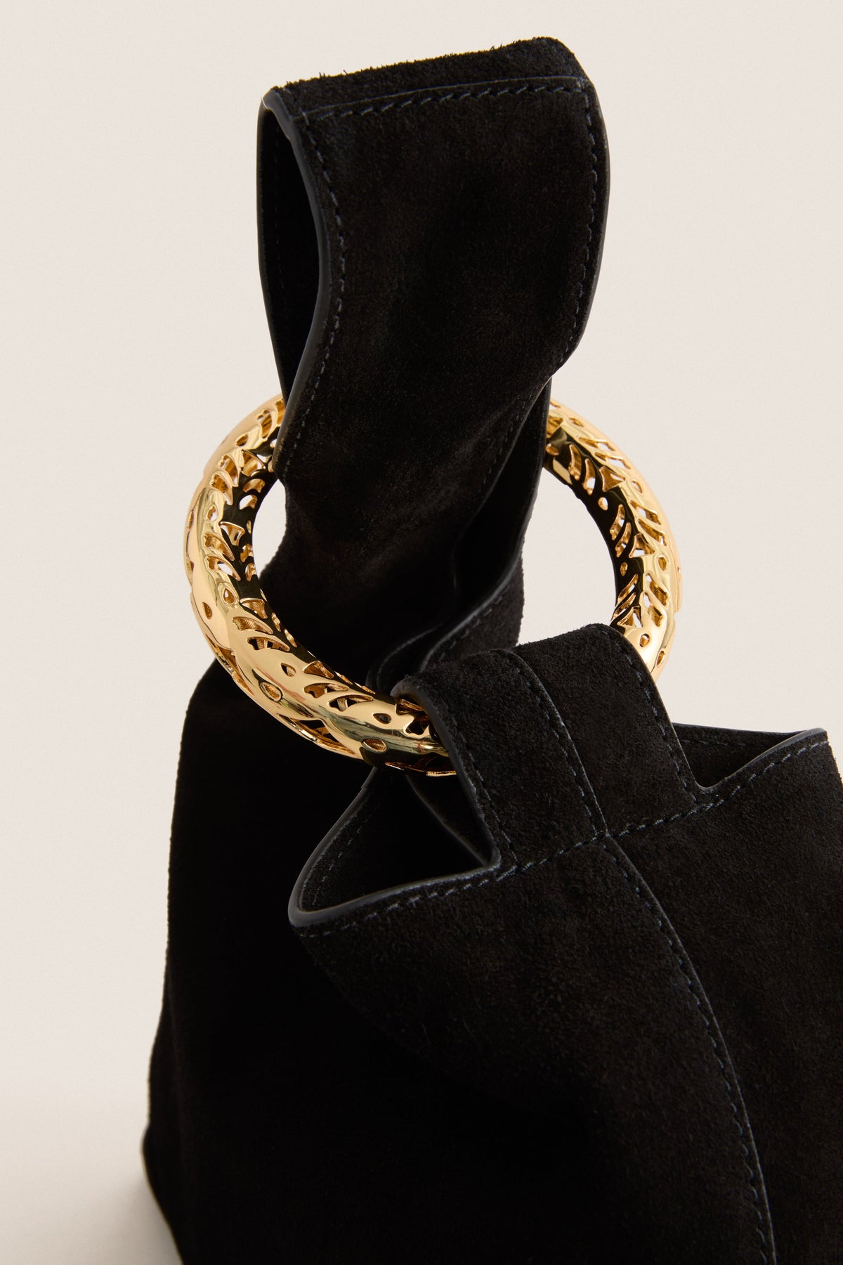 Black Suede Veronica Beard Swing Bag