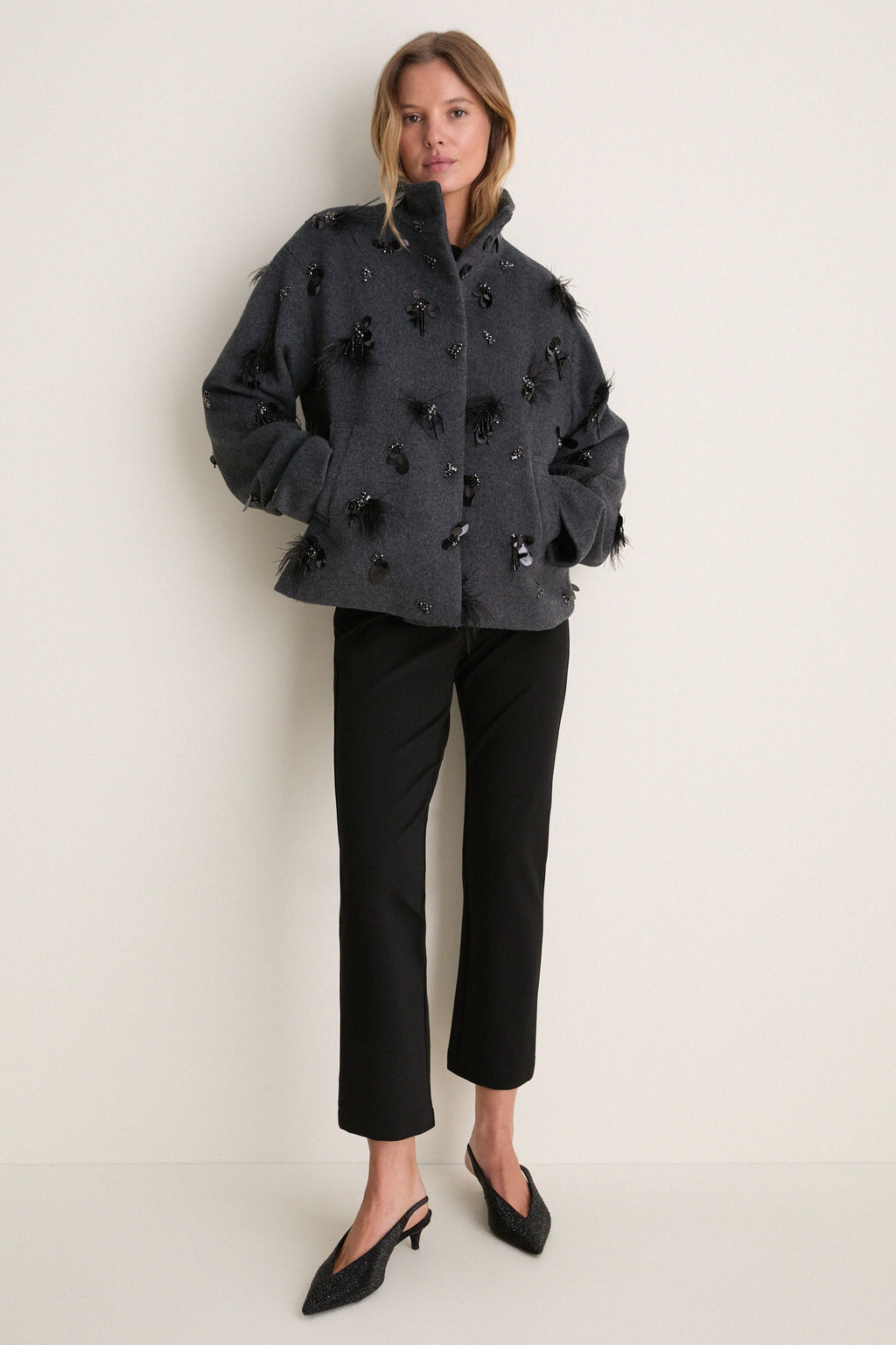 Black Embellished Siena Jacket
