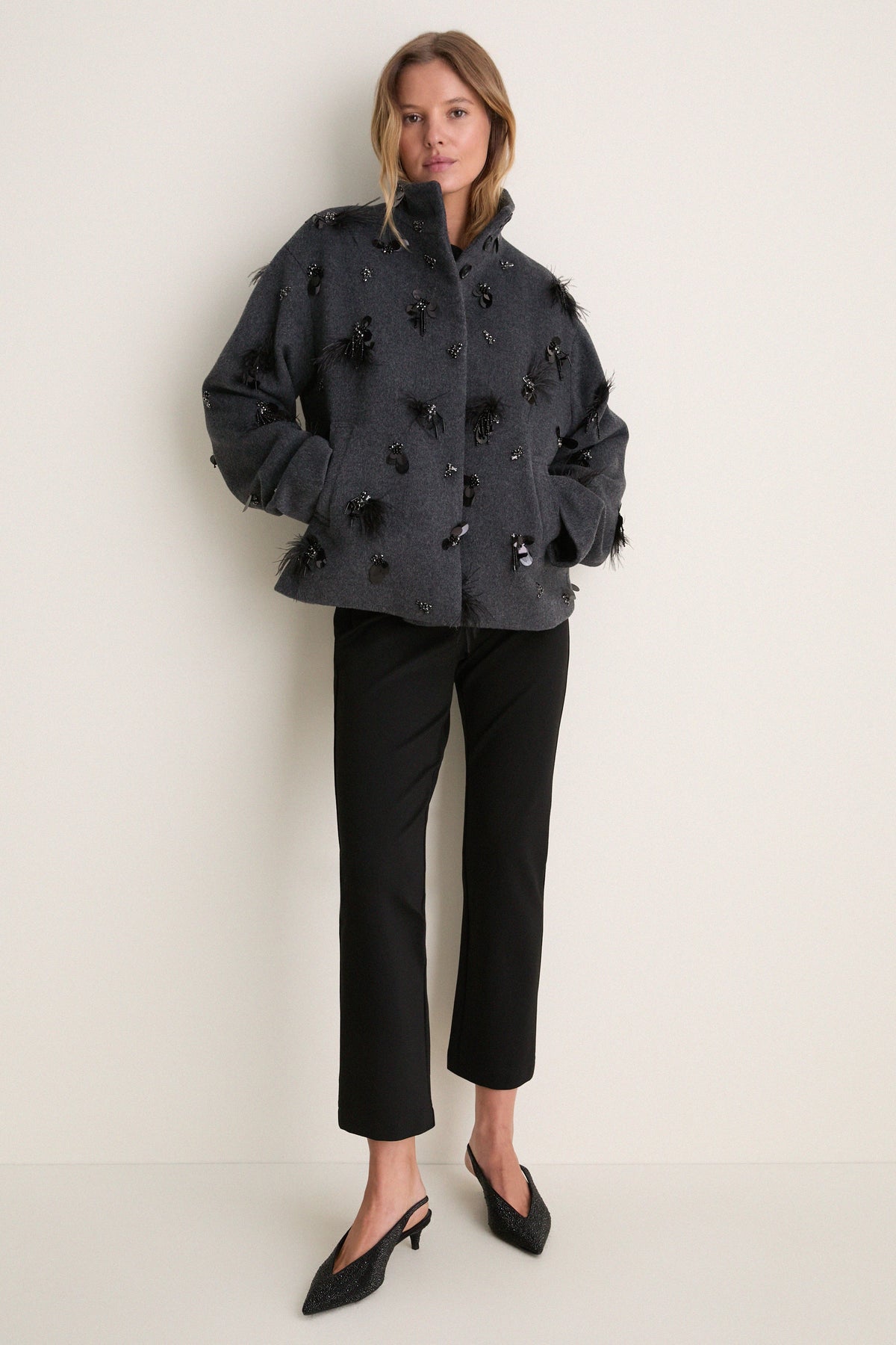 Black Embellished Siena Jacket