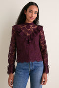 Bitter Chocolate Lace Morticia Blouse