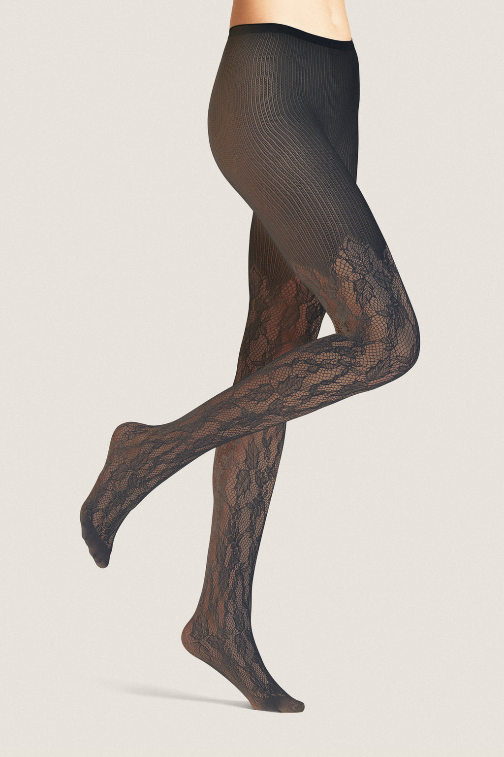 Black Holly Floral Tights