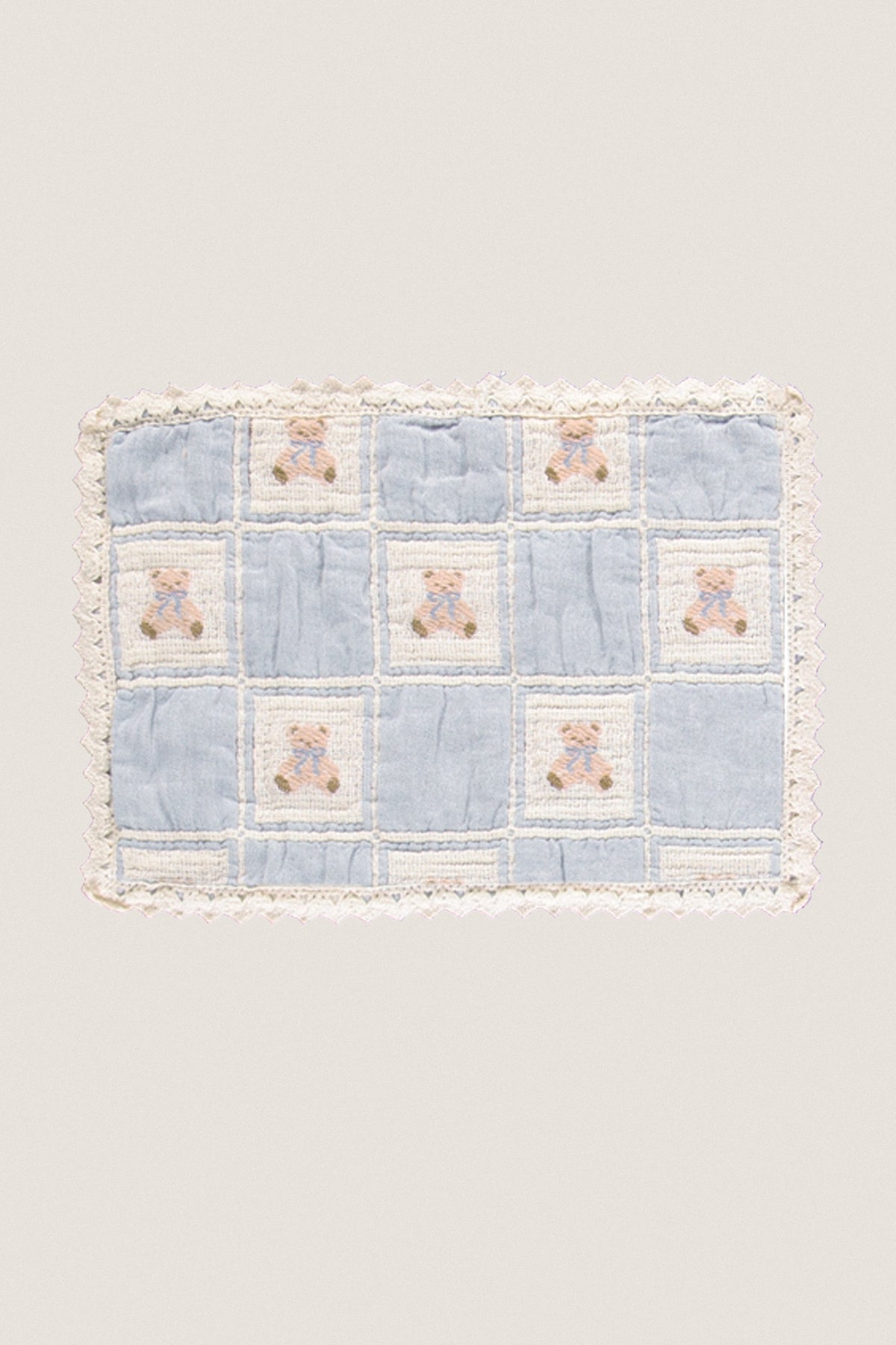 Blue Teddy Patchwork Teddy Blanket
