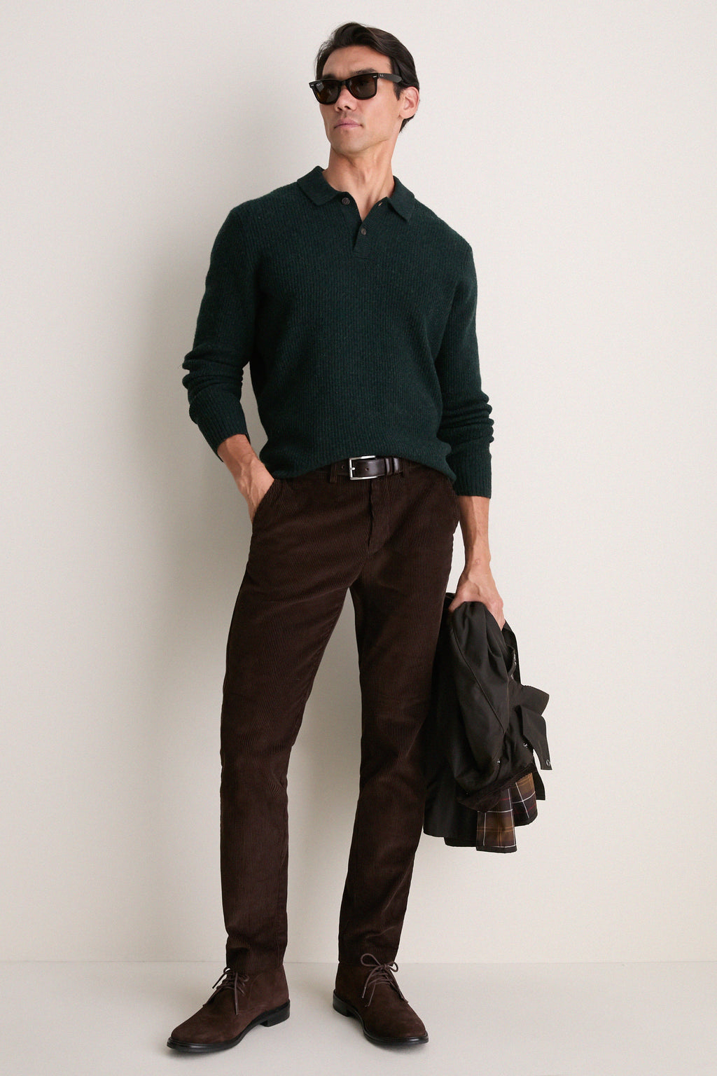Black Pine Merino Sweater Polo