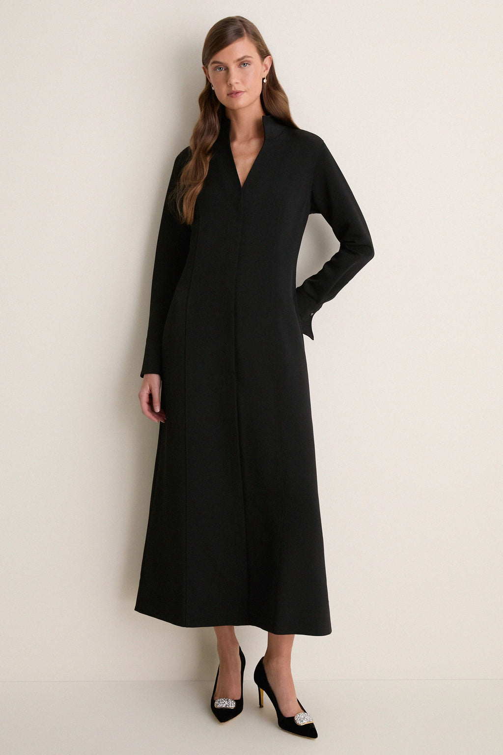 Black Crepe Bessette Maxi Dress