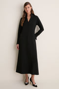 Black Crepe Bessette Maxi Dress