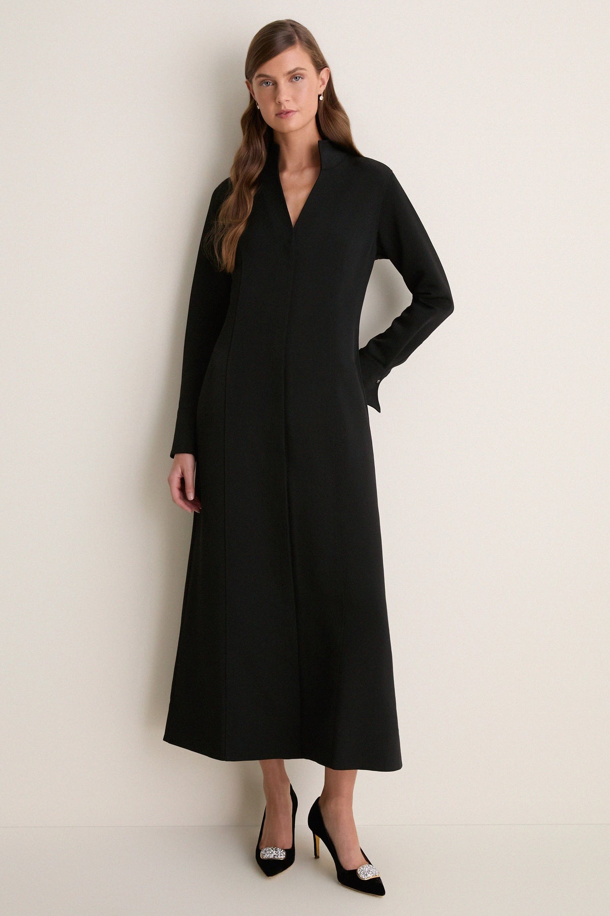 Black Crepe Bessette Maxi Dress