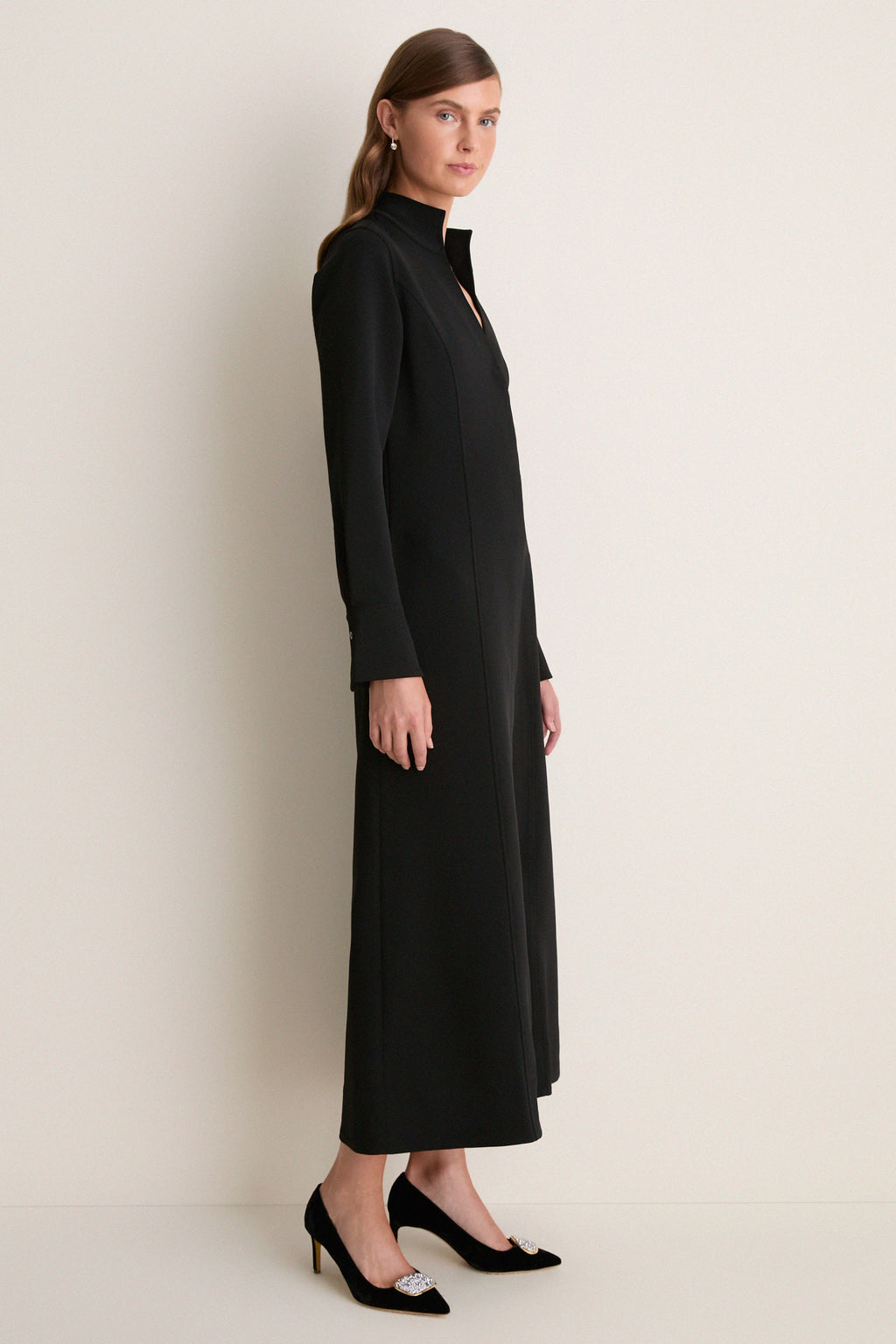 Black Crepe Bessette Maxi Dress