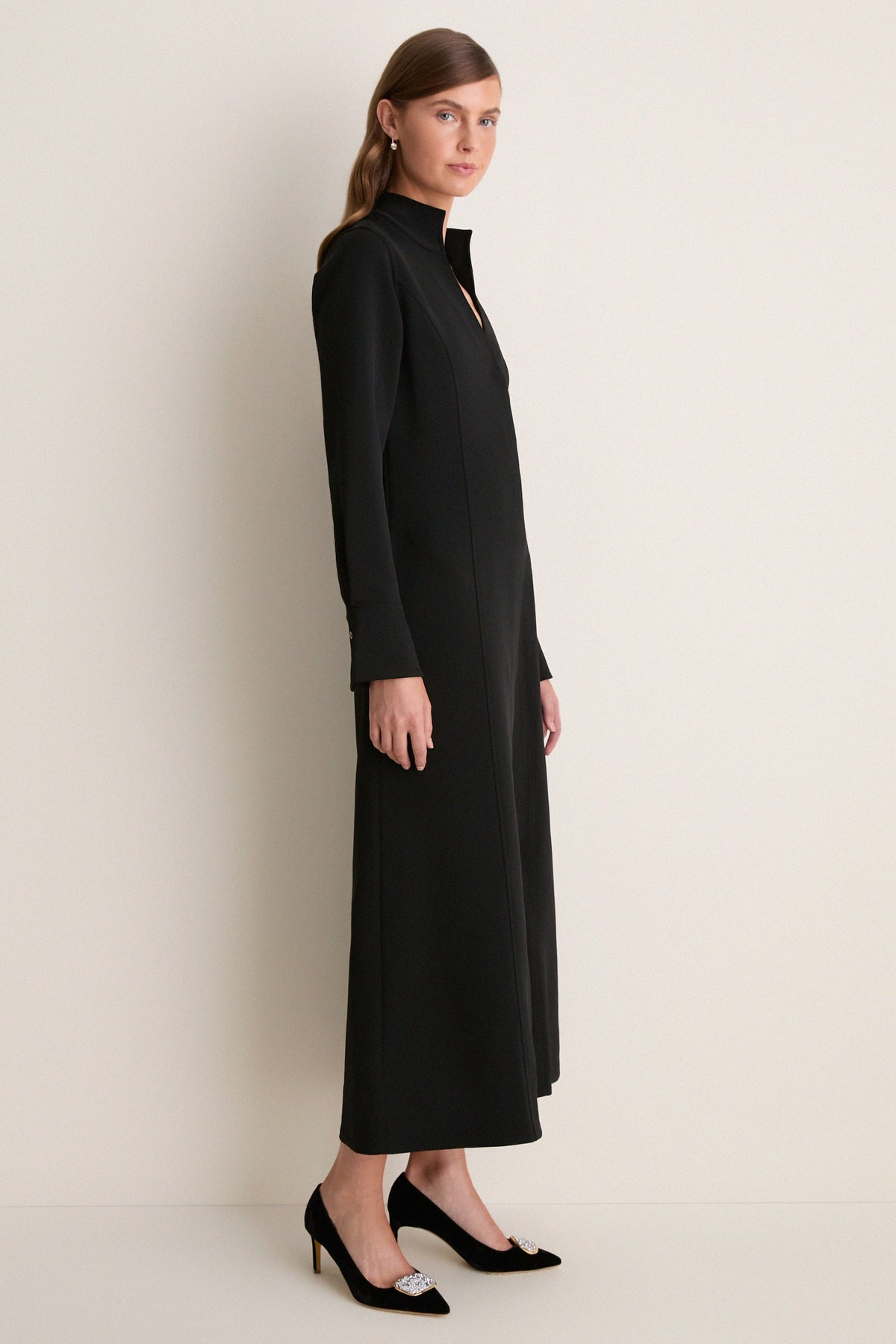 Black Crepe Bessette Maxi Dress