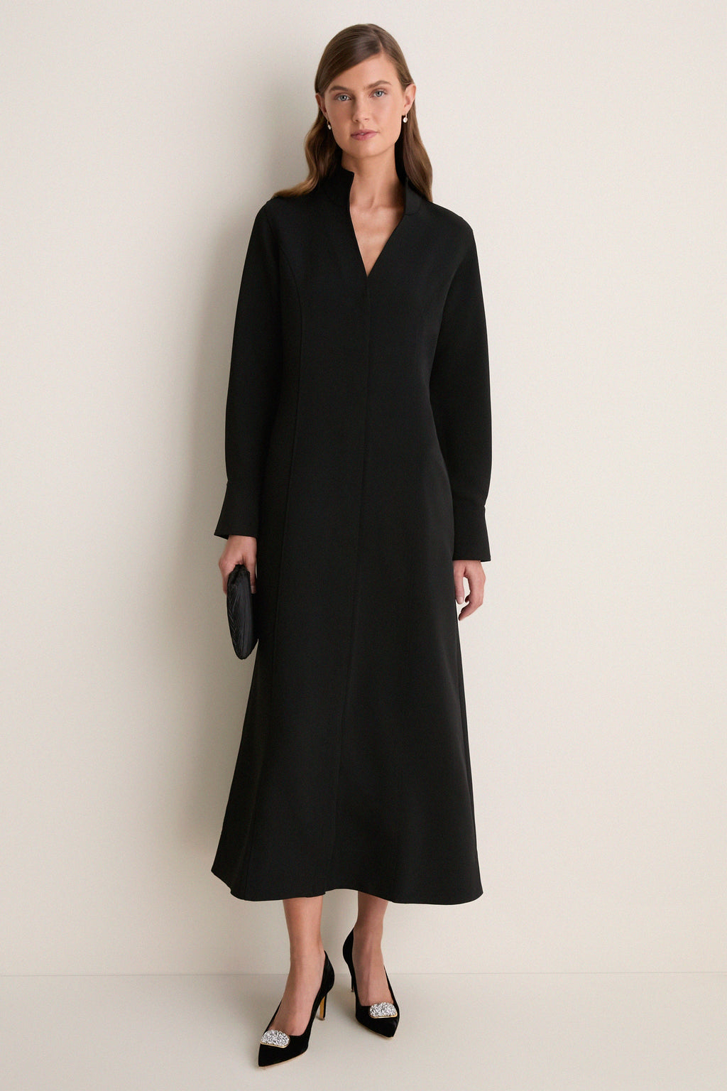 Black Crepe Bessette Maxi Dress