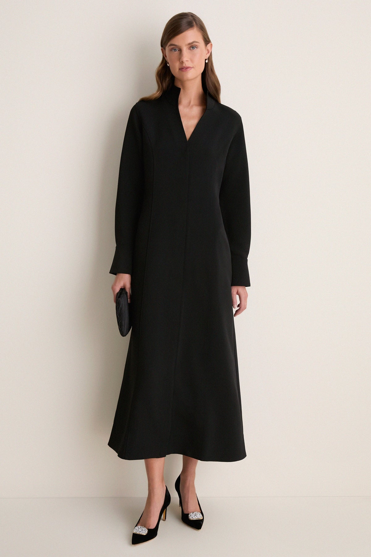 Black Crepe Bessette Maxi Dress