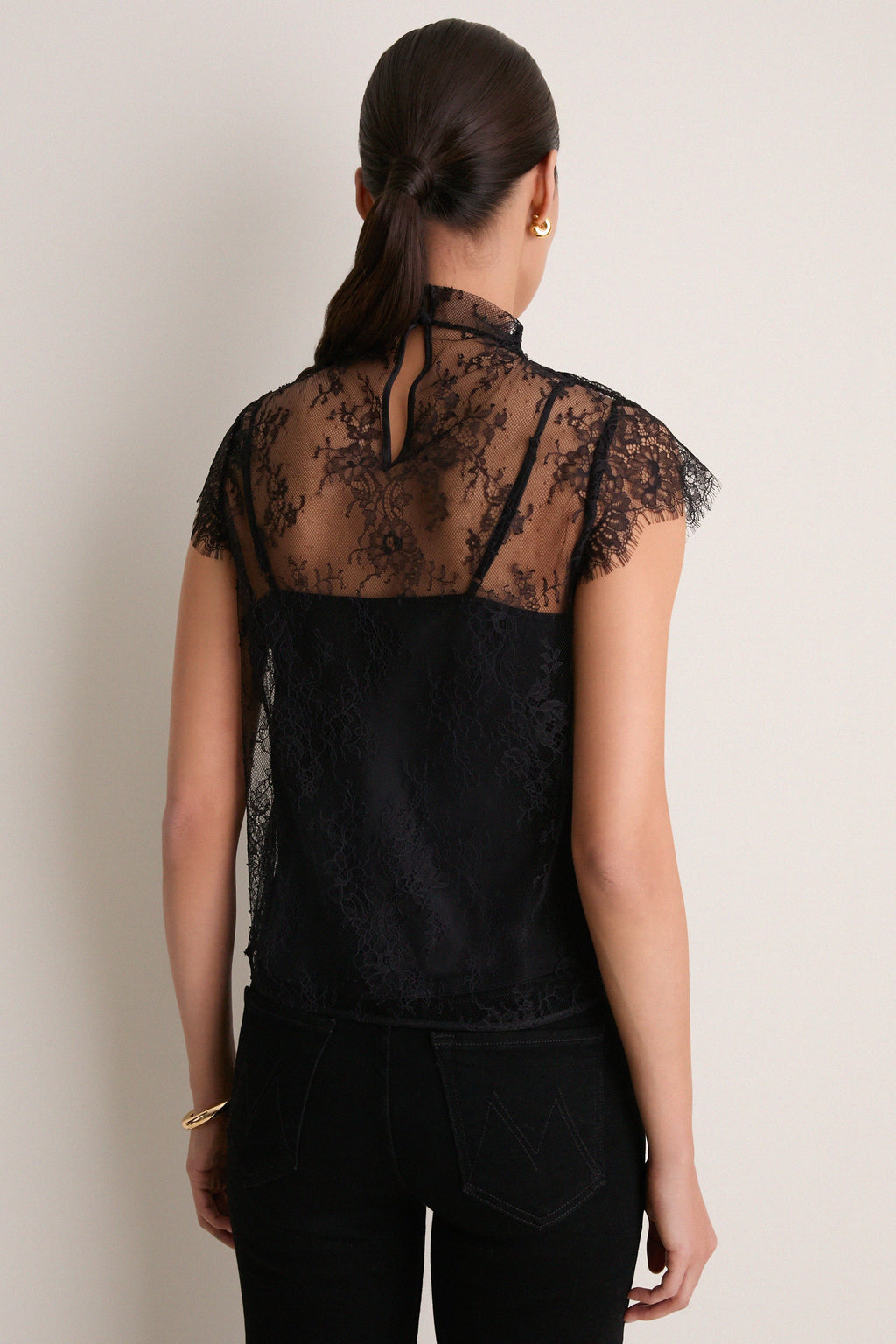 Black Blake Lace Tee