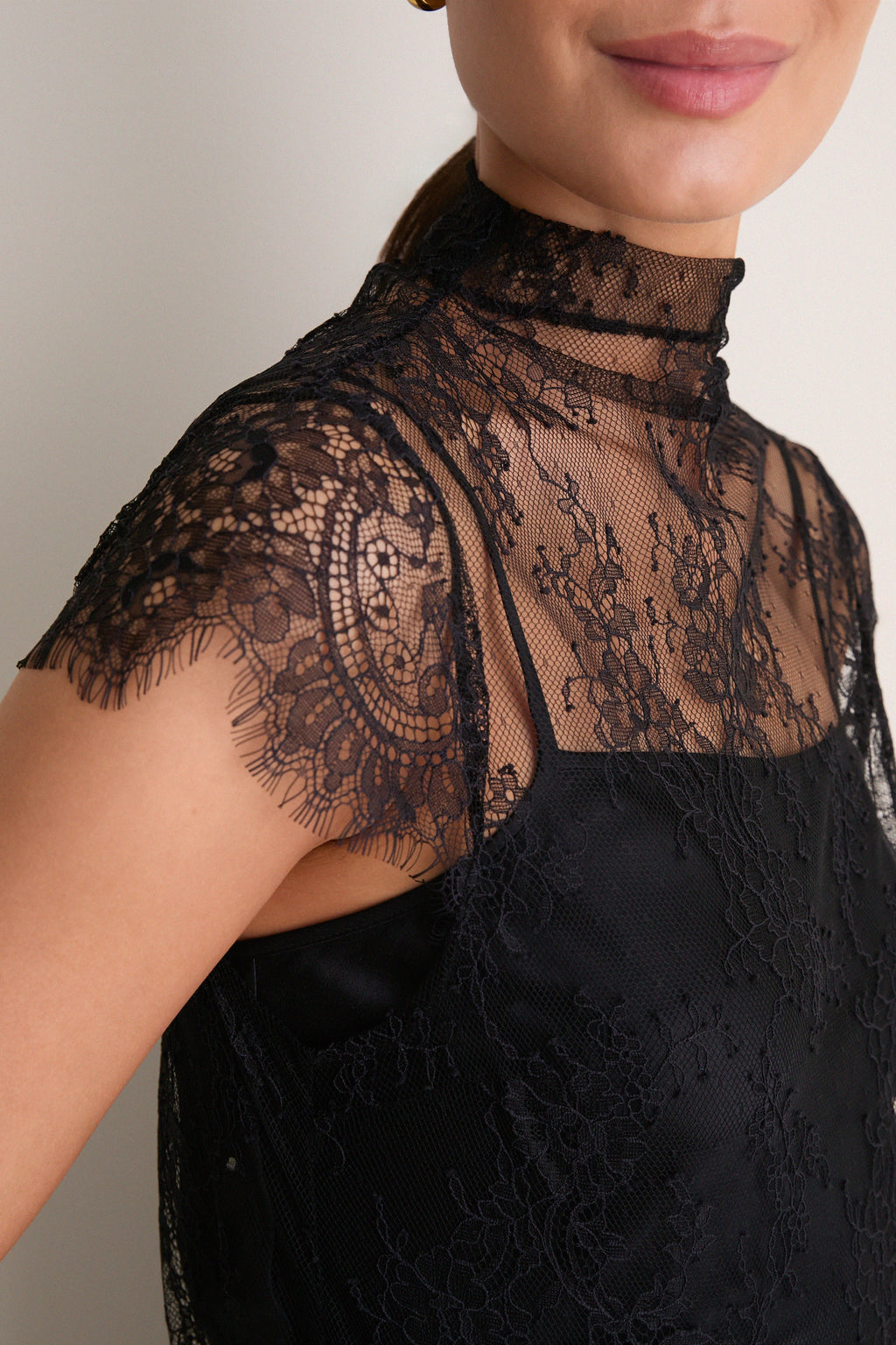 Black Blake Lace Tee