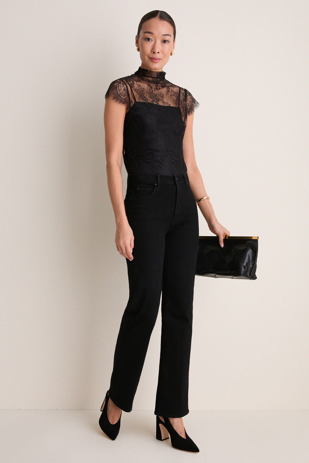 Black Blake Lace Tee