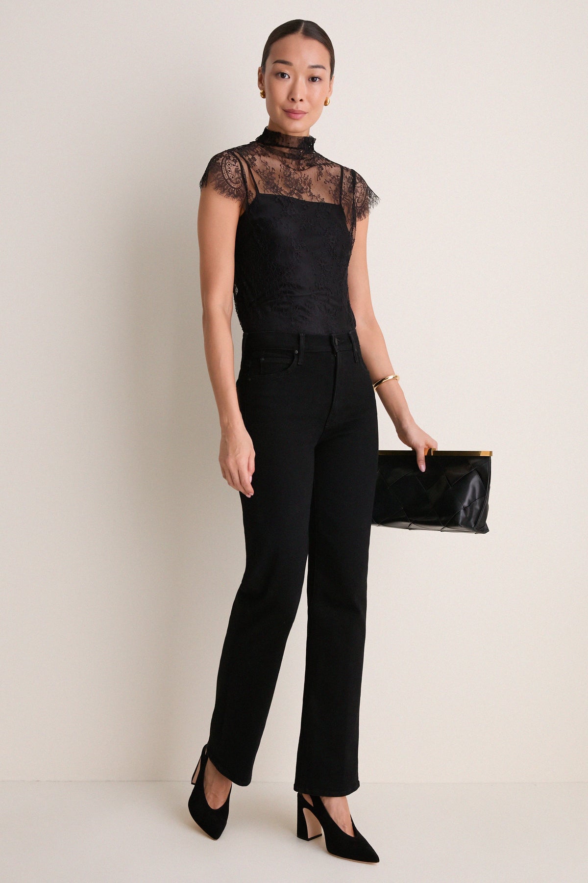 Black Blake Lace Tee