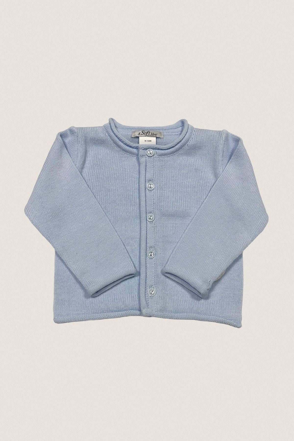 Blue Rolled Edge Cardigan