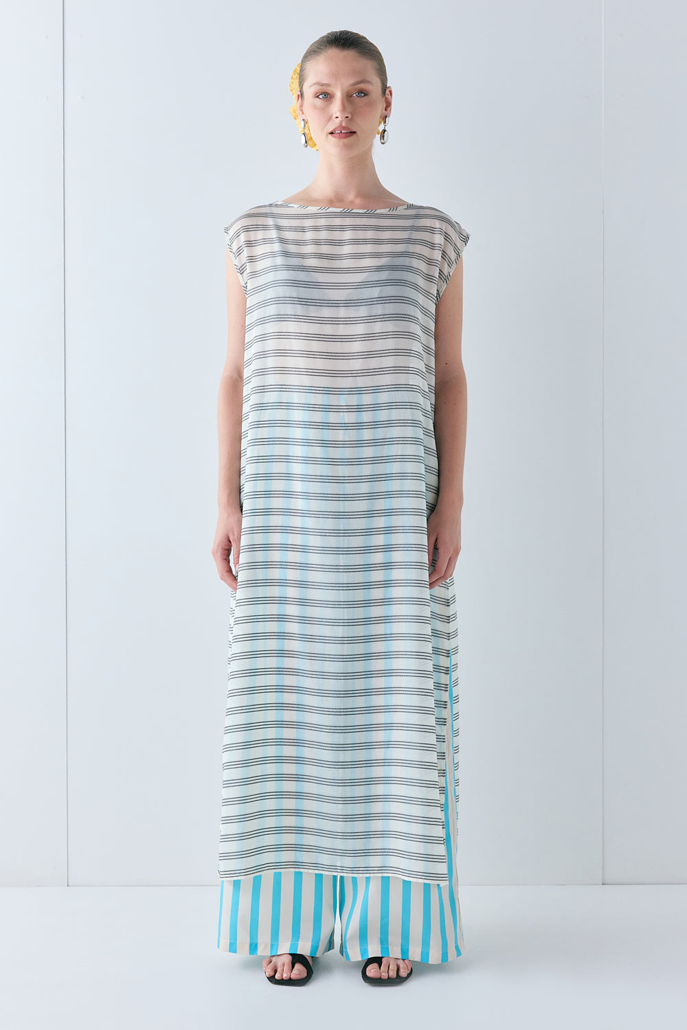 Raya Pants Aqua Stripe