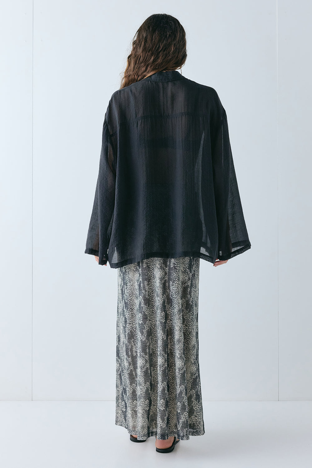 Elara Mesh Maxi Skirt Snake