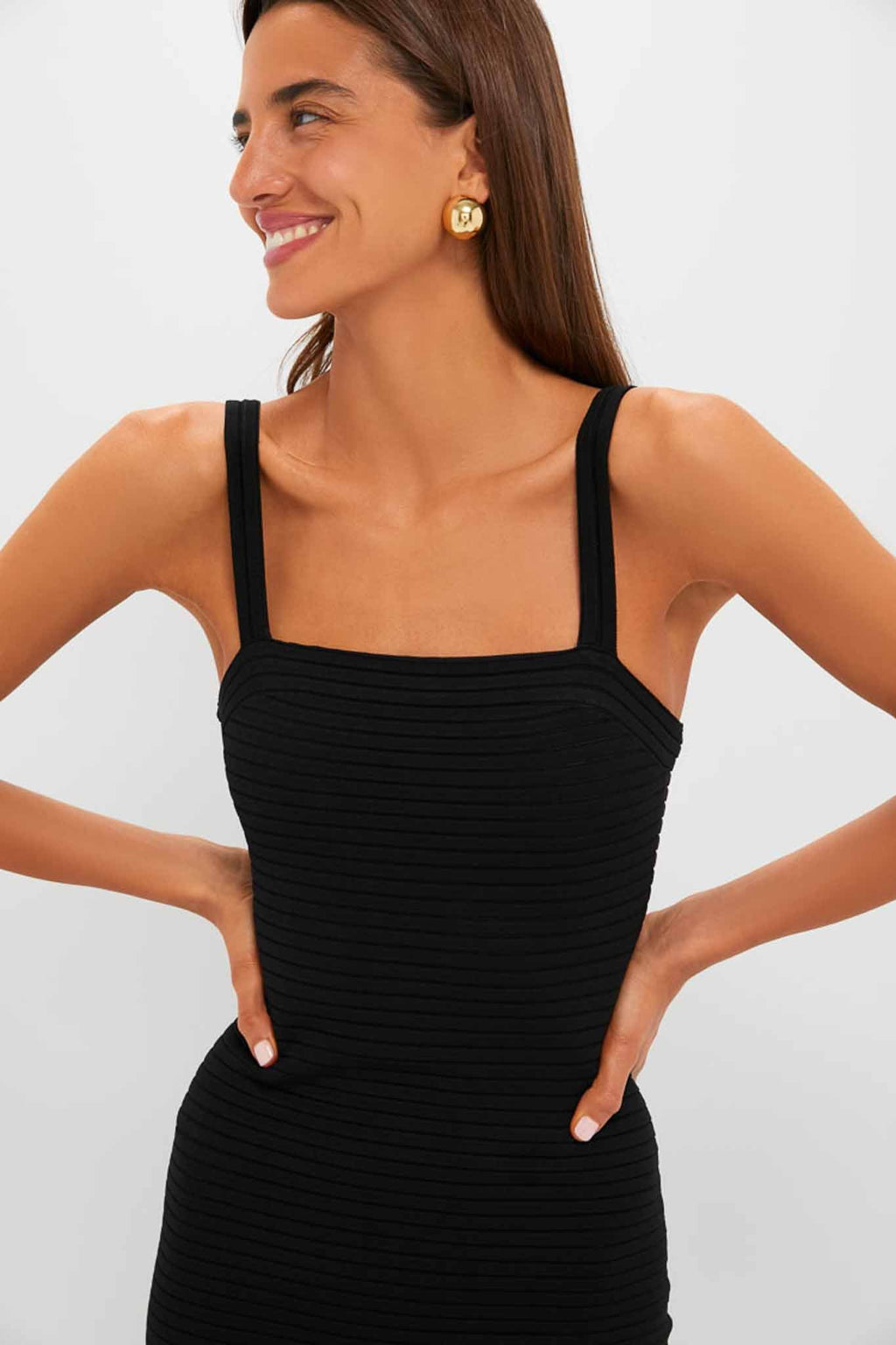 Black Vallarie Midi Dress