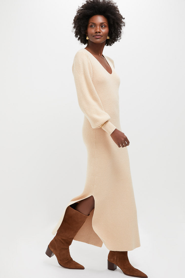 Almond Knit Anya Midi Dress