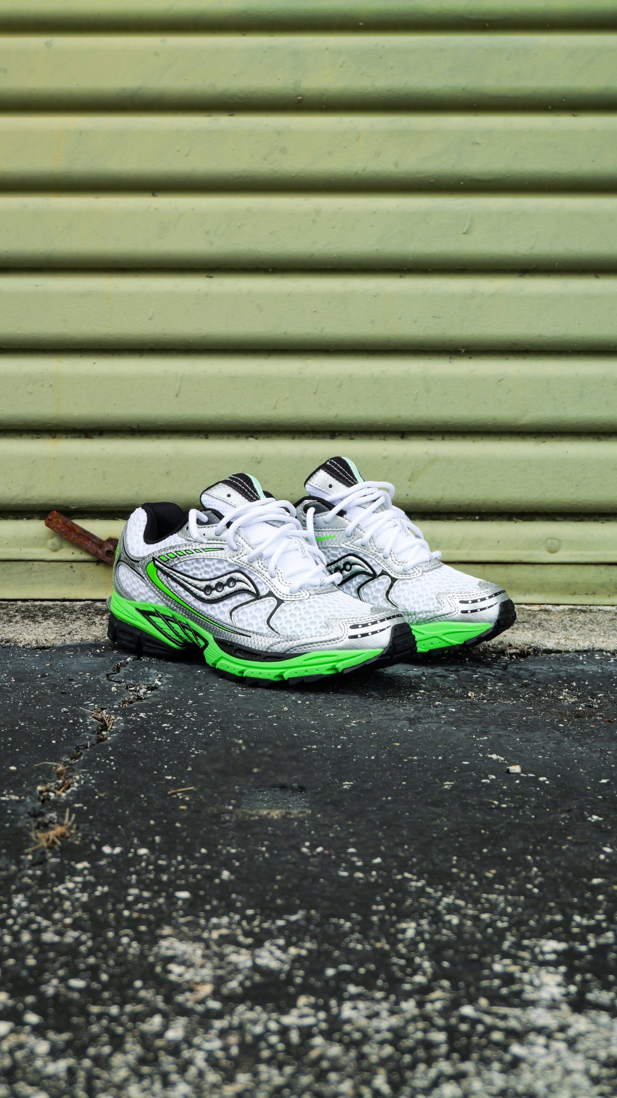 Mens Saucony Progrid Ride 1 (White/Slime)