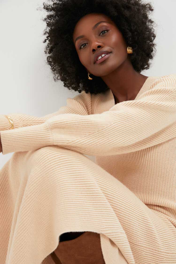 Almond Knit Anya Midi Dress