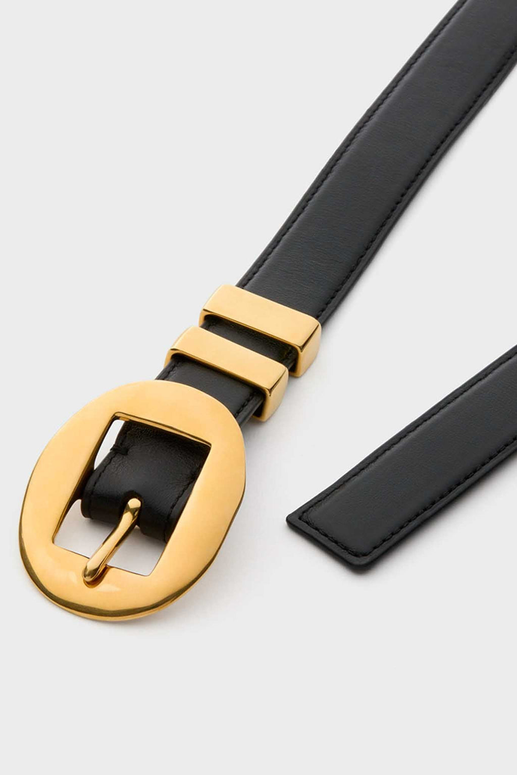 Black Vintage Brass Buckle Belt