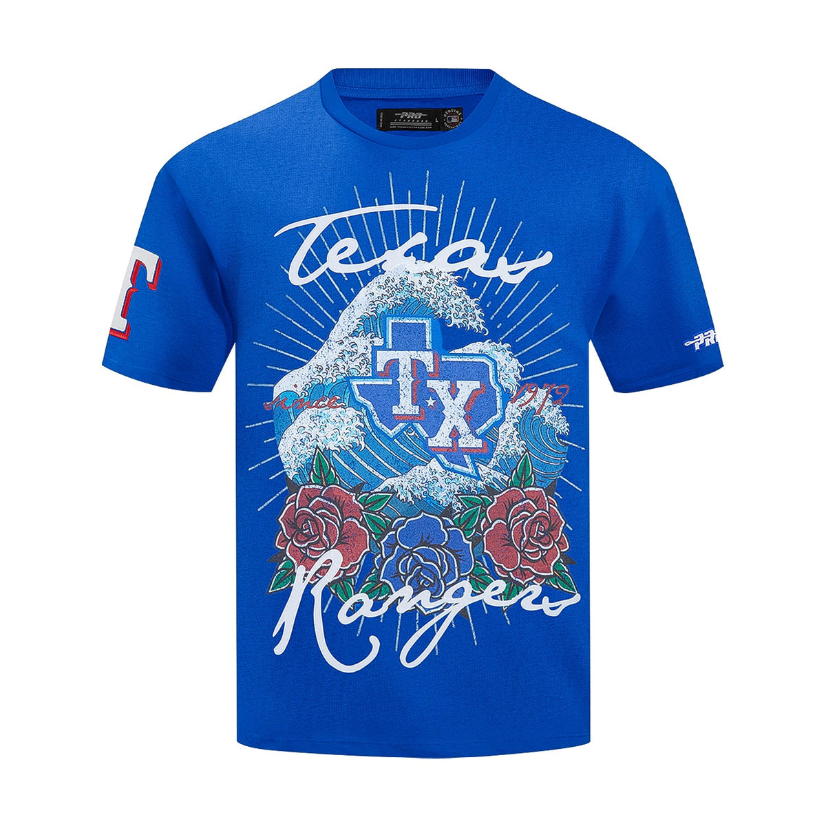 Texas Rangers Wave & Roses Tee - Mens