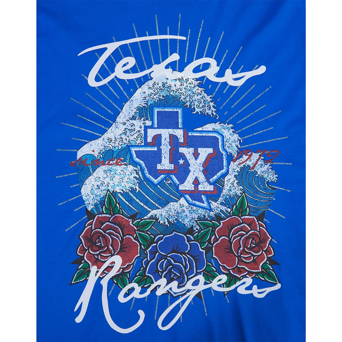Texas Rangers Wave & Roses Tee - Mens