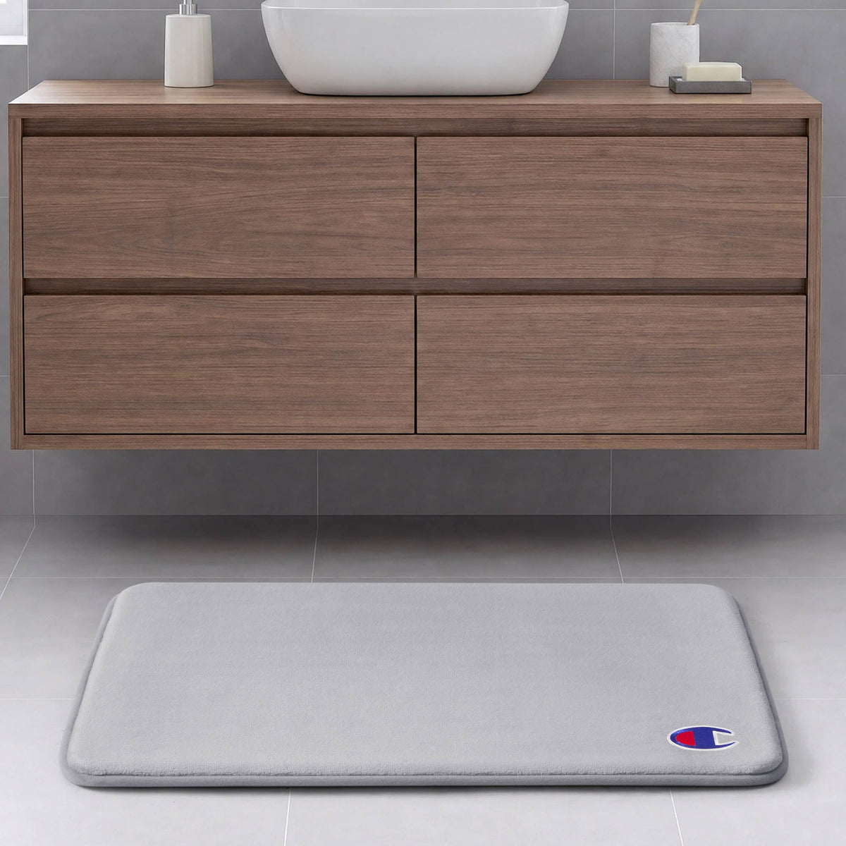 Logo Patch Memory Foam Bath Mat