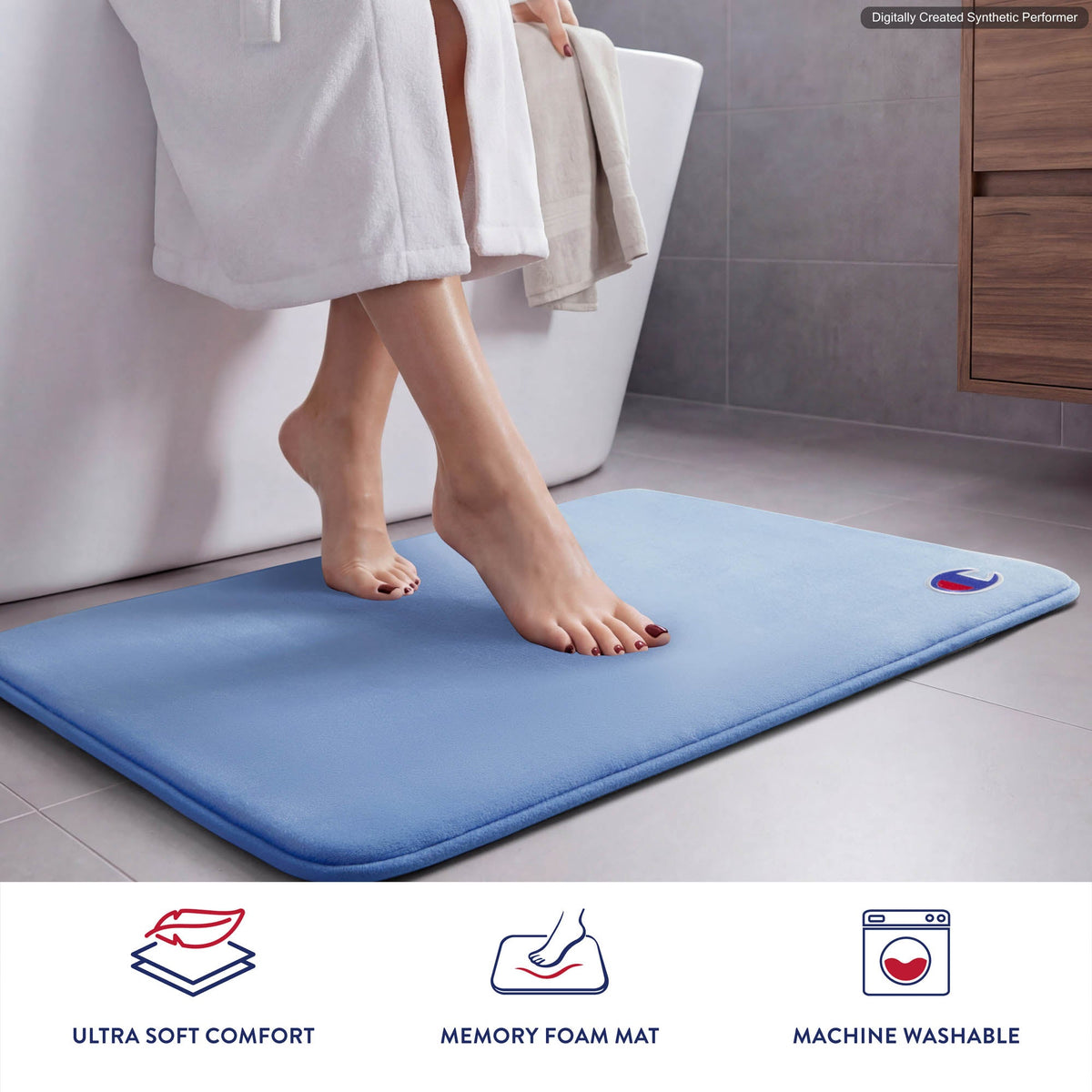 Logo Patch Memory Foam Bath Mat